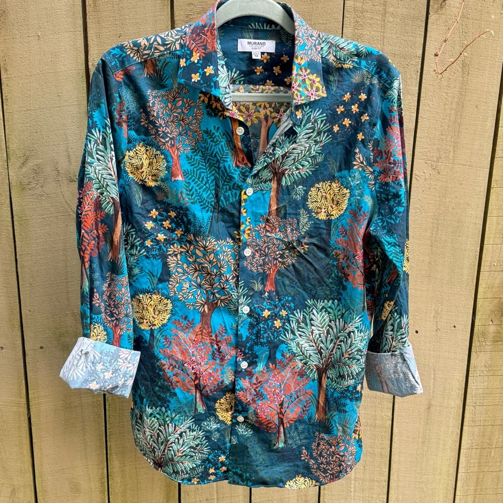 Murano Collezione Floral Button Down Shirt